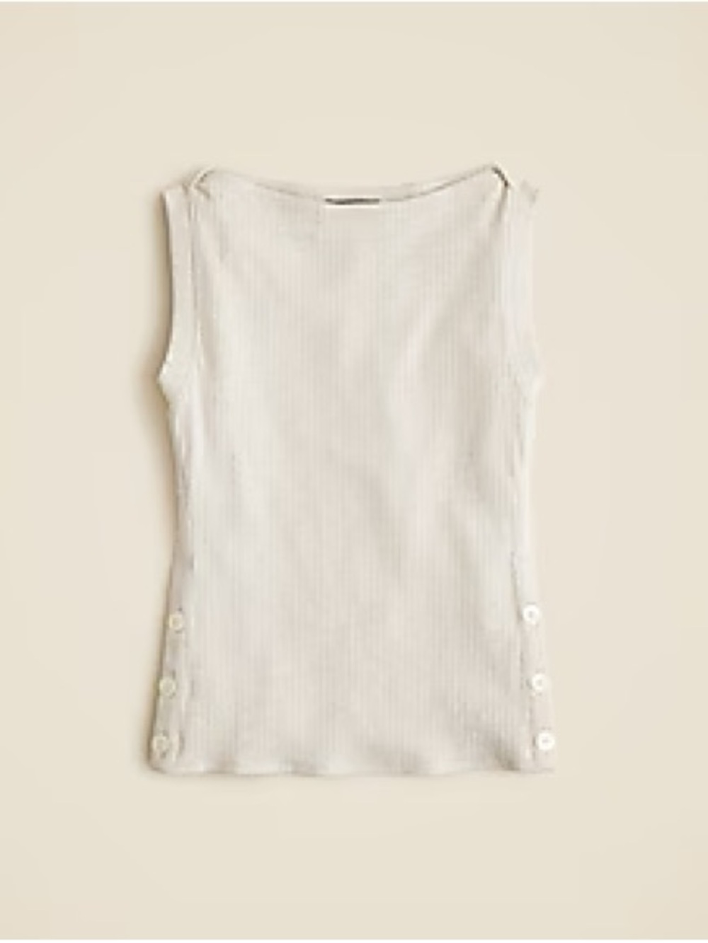 NWT J Crew premium ribbed boatneck button tank size medium